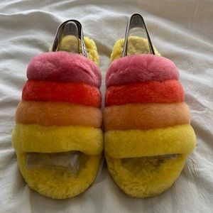 Colorful “Fluff Yeah Slide” UGGs